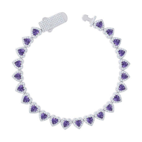 925 Sterling Silver Cz Bracelet 7"