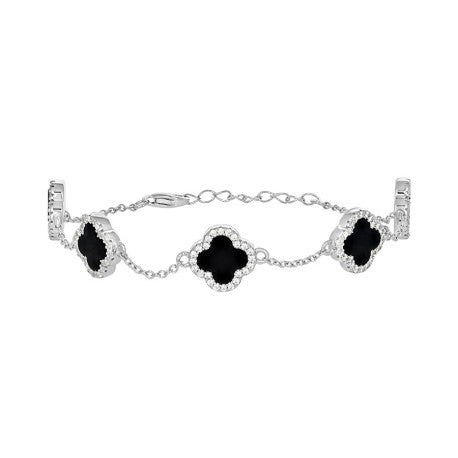 925 Sterling Silver Cz Bracelet 8" (7"+1")