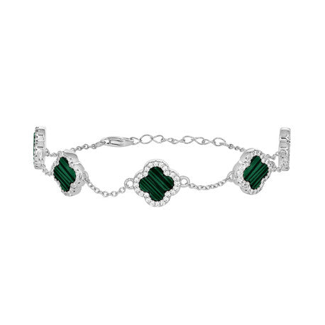 925 Sterling Silver Cz Bracelet 8" (7"+1")