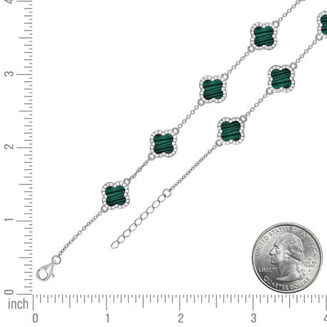 925 Sterling Silver Cz Bracelet 8" (7"+1")