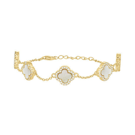 925 Sterling Silver Cz Bracelet 8" (7"+1")