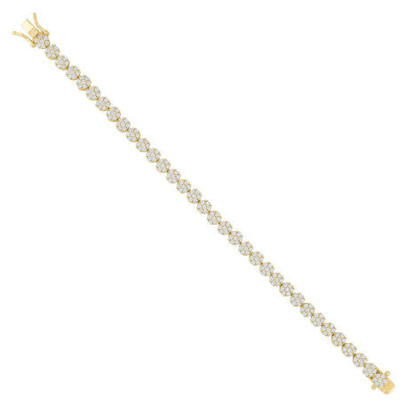 925 Sterling Silver Cz Bracelet 8"