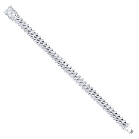925 Sterling Silver Cz Chain 10mm