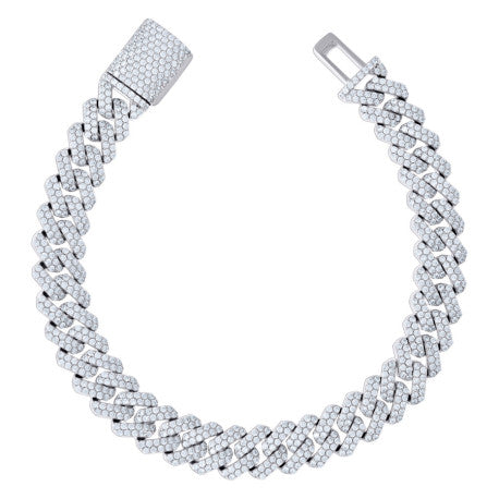 925 Sterling Silver Cz Chain 10mm