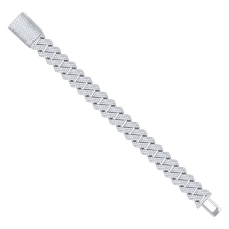 925 Sterling Silver Cz Chain 15mm