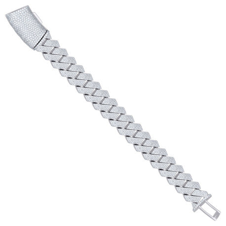 925 Sterling Silver Cz Chain 18mm