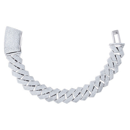 925 Sterling Silver Cz Chain 18mm