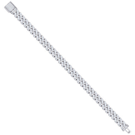 925 Sterling Silver Cz Chain 8mm