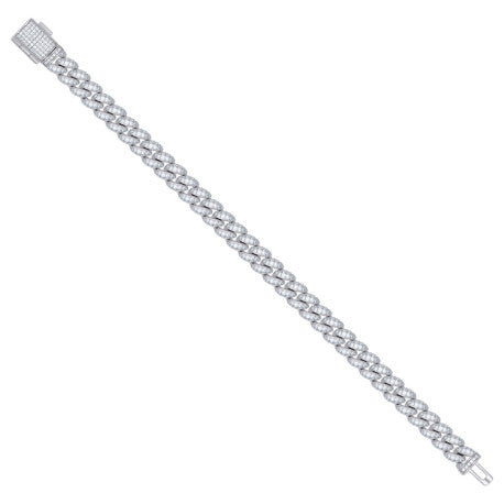 925 Sterling Silver Cz Chain 8mm