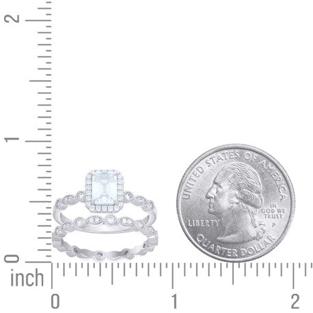 925 Sterling Silver Cz Duo Ring S5-S9