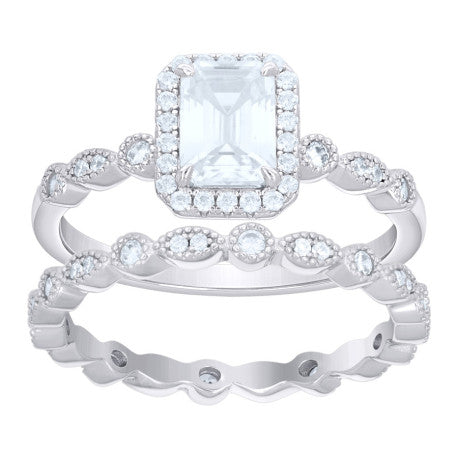 925 Sterling Silver Cz Duo Ring S5-S9