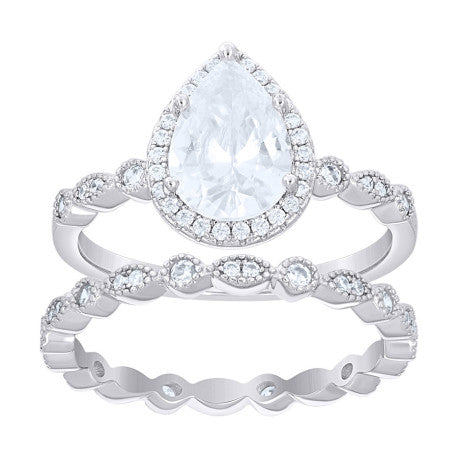 925 Sterling Silver Cz Duo Ring S5-S9