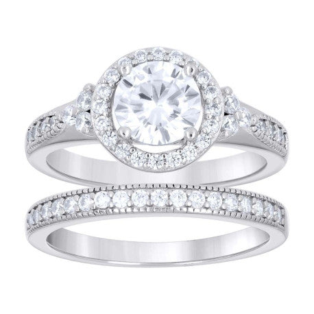 925 Sterling Silver Cz Duo Ring S6-S10