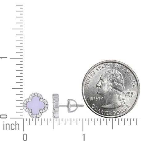 925 Sterling Silver Cz Earring 10mm