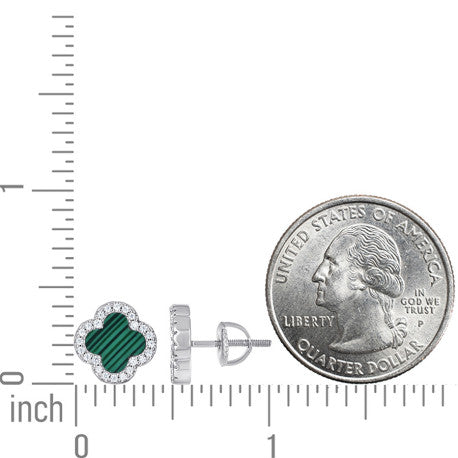 925 Sterling Silver Cz Earring 10mm