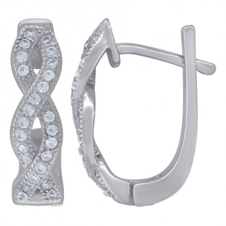 925 Sterling Silver & Cz Earring
