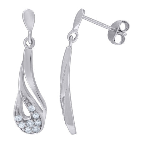 925 Sterling Silver & Cz Earring