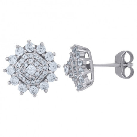 925 Sterling Silver & Cz Earring