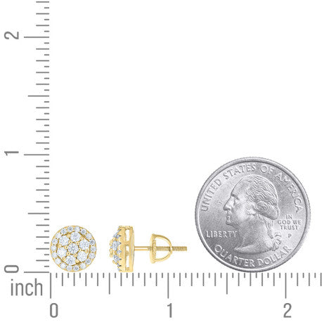 925 Sterling Silver Cz Earrings 10mm