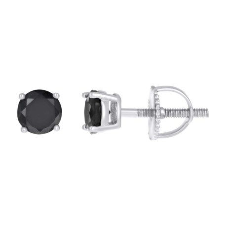 925 Sterling Silver Cz Earrings 4mm Screwback