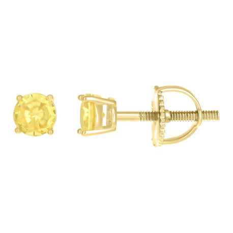 925 Sterling Silver Cz Earrings 4mm Screwback