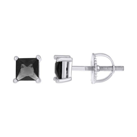 925 Sterling Silver Cz Earrings 4mm Screwback