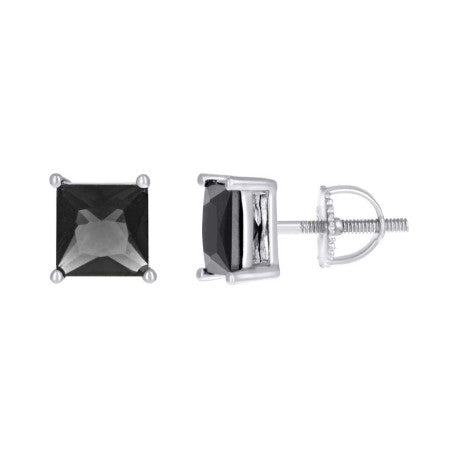 925 Sterling Silver Cz Earrings 6mm Screwback