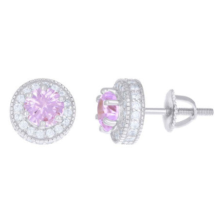 925 Sterling Silver Cz Earrings With Screwback
