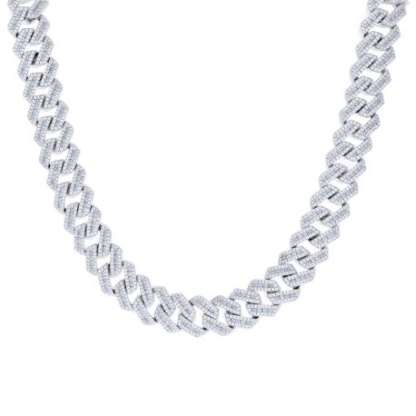 925 Sterling Silver Cz Fancy Bracelet Chain 14mm-22