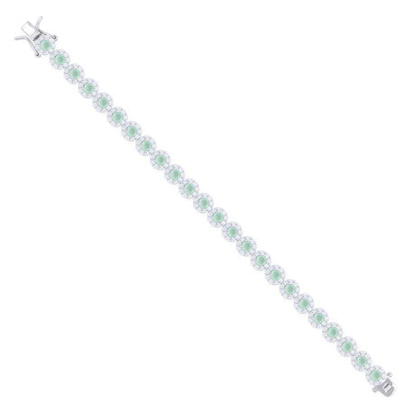 925 Sterling Silver Cz Flower Bracelet
