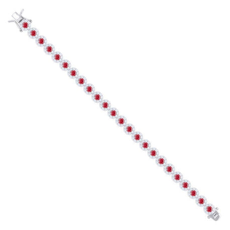 925 Sterling Silver Cz Flower Bracelet