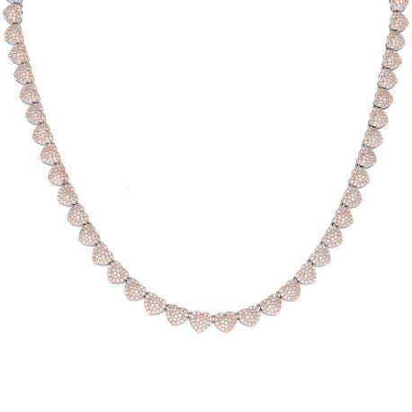 925 Sterling Silver Cz Heart Necklace 6mm