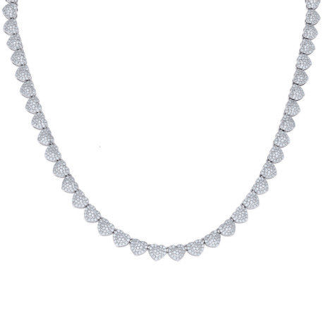 925 Sterling Silver Cz Heart Necklace 6mm