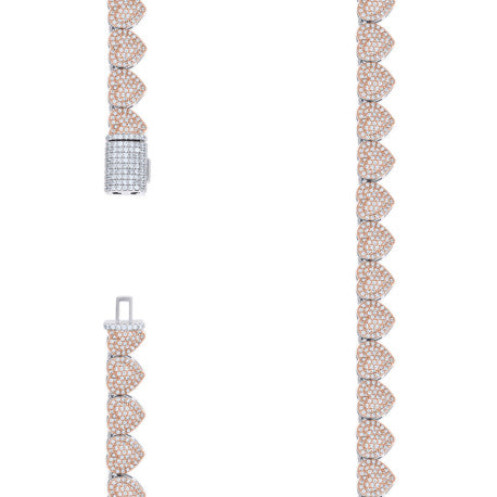 925 Sterling Silver Cz Heart Necklace 8mm