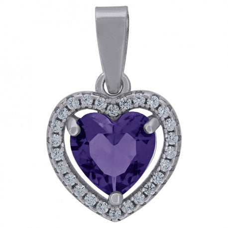 925 Sterling Silver Cz Heart Pendant