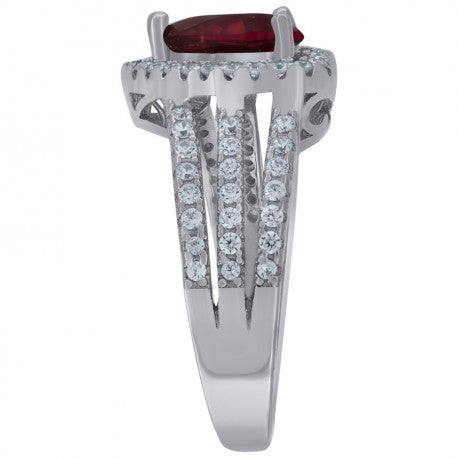 925 Sterling Silver Cz Heart Ring