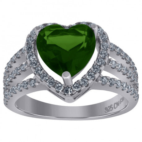 925 Sterling Silver Cz Heart Ring