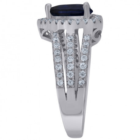 925 Sterling Silver Cz Heart Ring