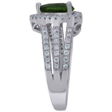 925 Sterling Silver Cz Heart Ring