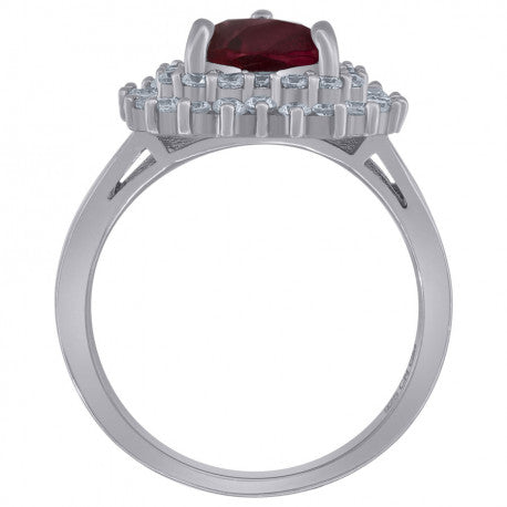 925 Sterling Silver Cz Heart Ring