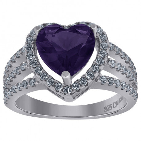 925 Sterling Silver Cz Heart Ring