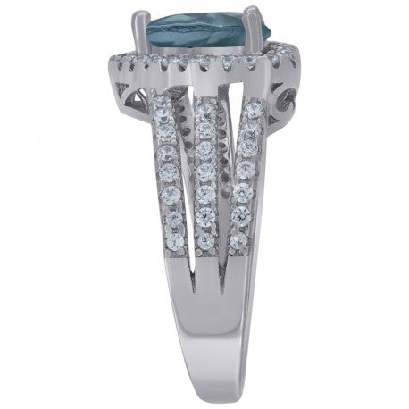 925 Sterling Silver Cz Heart Ring
