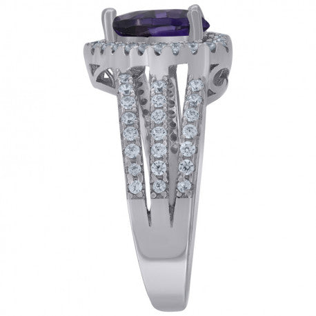 925 Sterling Silver Cz Heart Ring