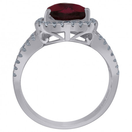 925 Sterling Silver Cz Heart Ring