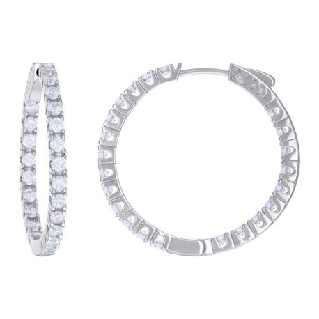 925 Sterling Silver Cz Hoop Earrings 2.5-30mm-50mm