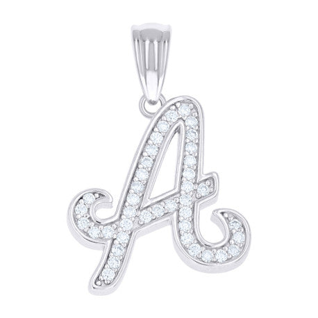 925 Sterling Silver Cz Initial "A" Pendant