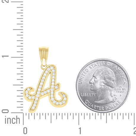 925 Sterling Silver Cz Initial "A" Pendant