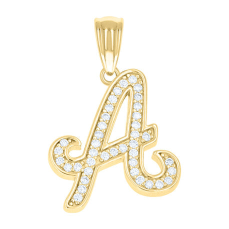 925 Sterling Silver Cz Initial "A" Pendant