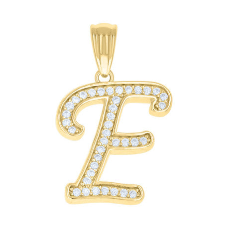 925 Sterling Silver Cz Initial "E" Pendant