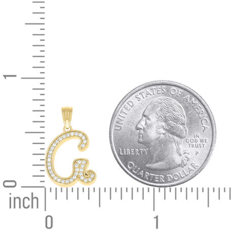 925 Sterling Silver Cz Initial "G" Pendant